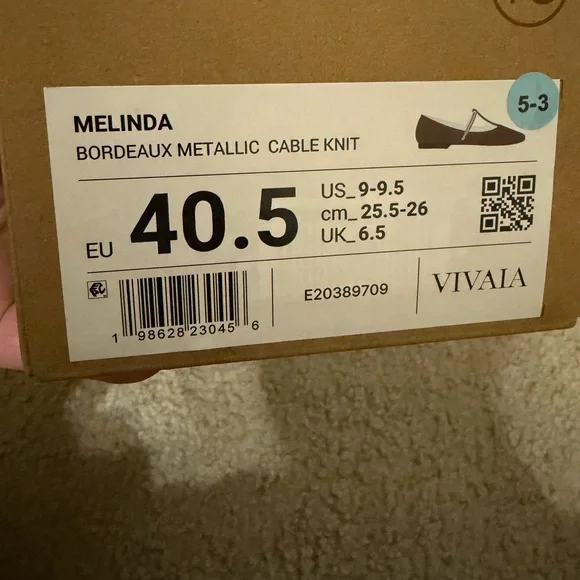 NEW! Vivaia Bordeaux metallic cable flats. 40.5 - Picture 3 of 5